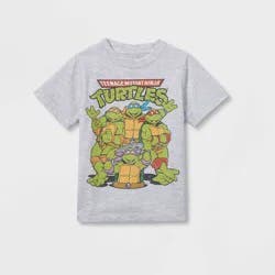 Nickelodeon Toddler Boys' Teenage Mutant Ninja Solid T-Shirt - Gray 2T
