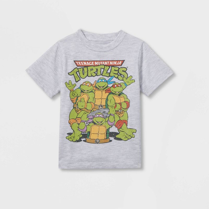 slide 1 of 3, Nickelodeon Toddler Boys' Teenage Mutant Ninja Solid T-Shirt - Gray 3T, 1 ct