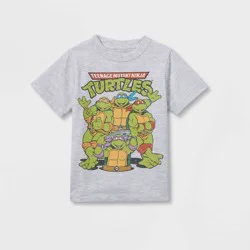 Nickelodeon Toddler Boys' Teenage Mutant Ninja Solid T-Shirt - Gray 4T