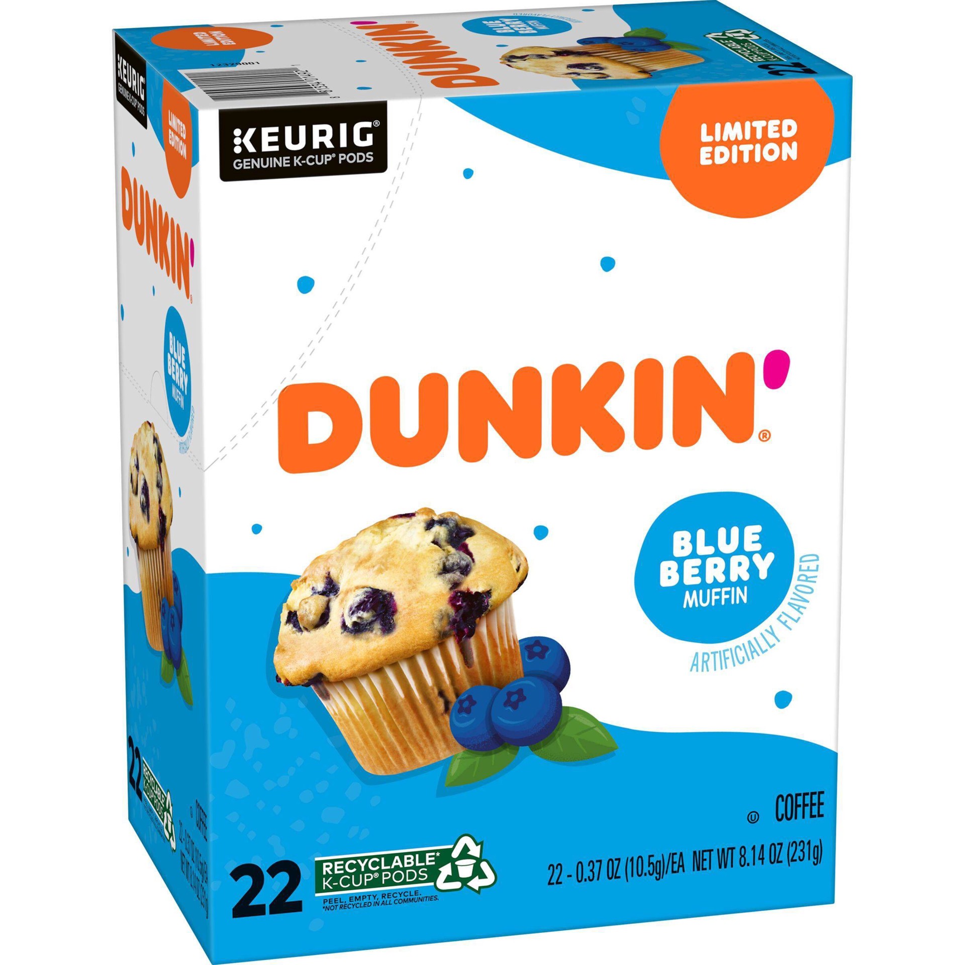 Dunkin' Donuts Dunkin Blueberry Muffin Medium Roast Coffee 22ct 22 ct