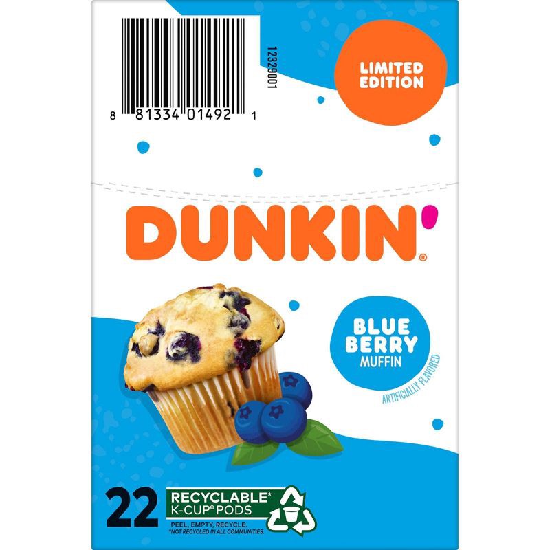 slide 7 of 7, Dunkin' Donuts Dunkin Blueberry Muffin Medium Roast Coffee - 22ct, 22 ct