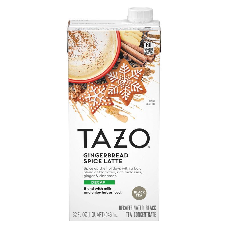 slide 3 of 6, Tazo Gingerbread Spice Latte Black Tea Concentrate - Decaf - 32 fl oz, 32 fl oz