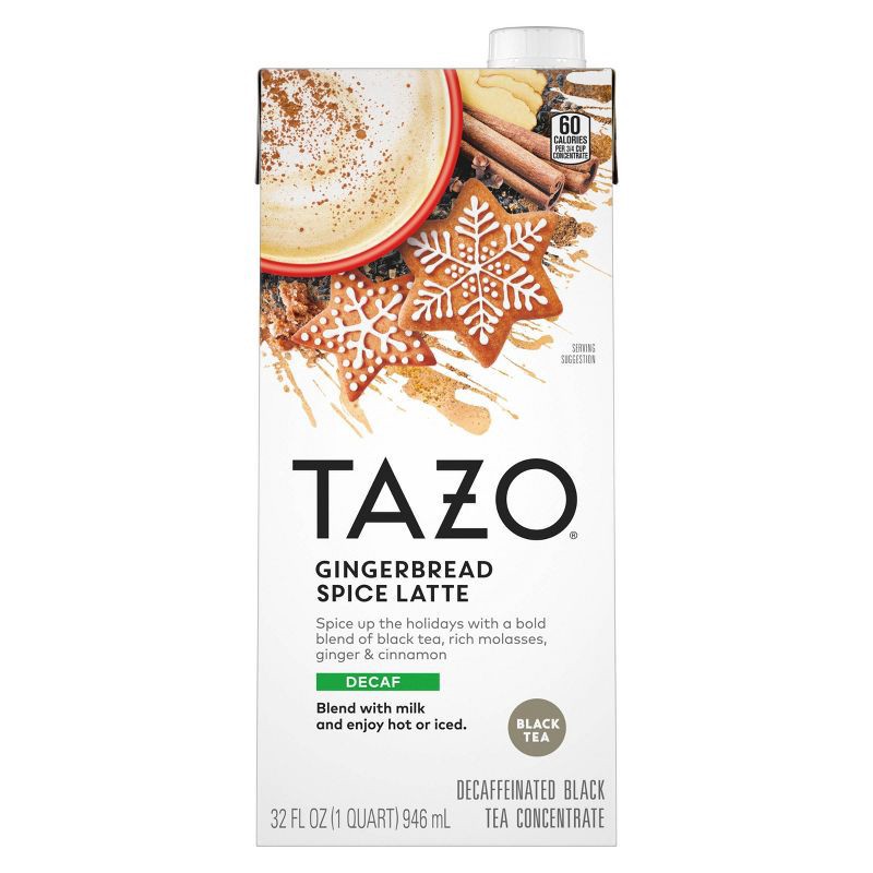 slide 1 of 6, Tazo Gingerbread Spice Latte Black Tea Concentrate - Decaf - 32 fl oz, 32 fl oz