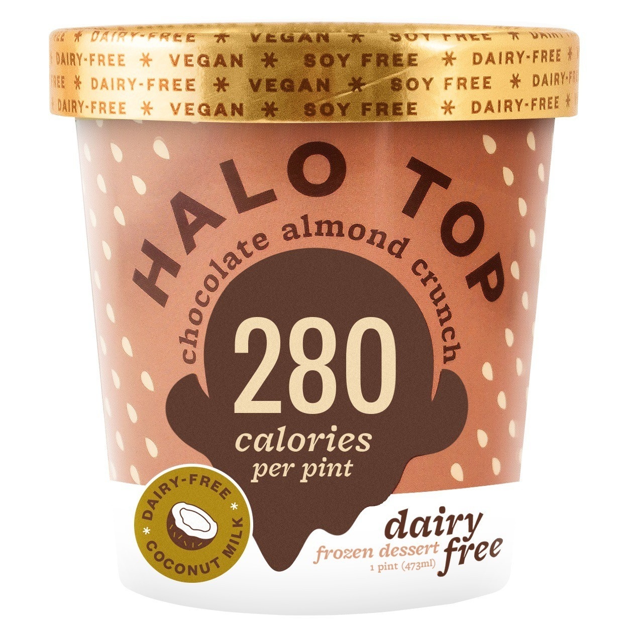 slide 1 of 3, Halo Top Dairy-Free Chocolate Almond Crunch Frozen Dessert, 16 oz