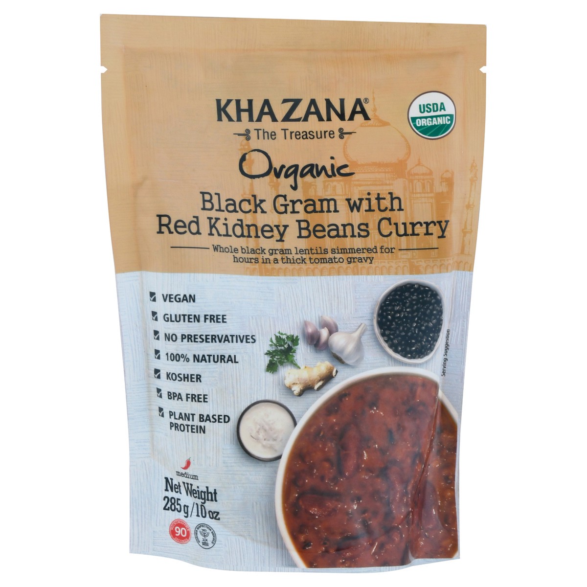 slide 2 of 9, Khazana Organic Black Gram Curry with Red Kidney Beans 10 oz, 10 oz