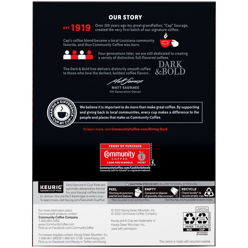 slide 2 of 5, Community Coffee Dark & Bold SS Pods Dark Roast - 24ct, 24 ct