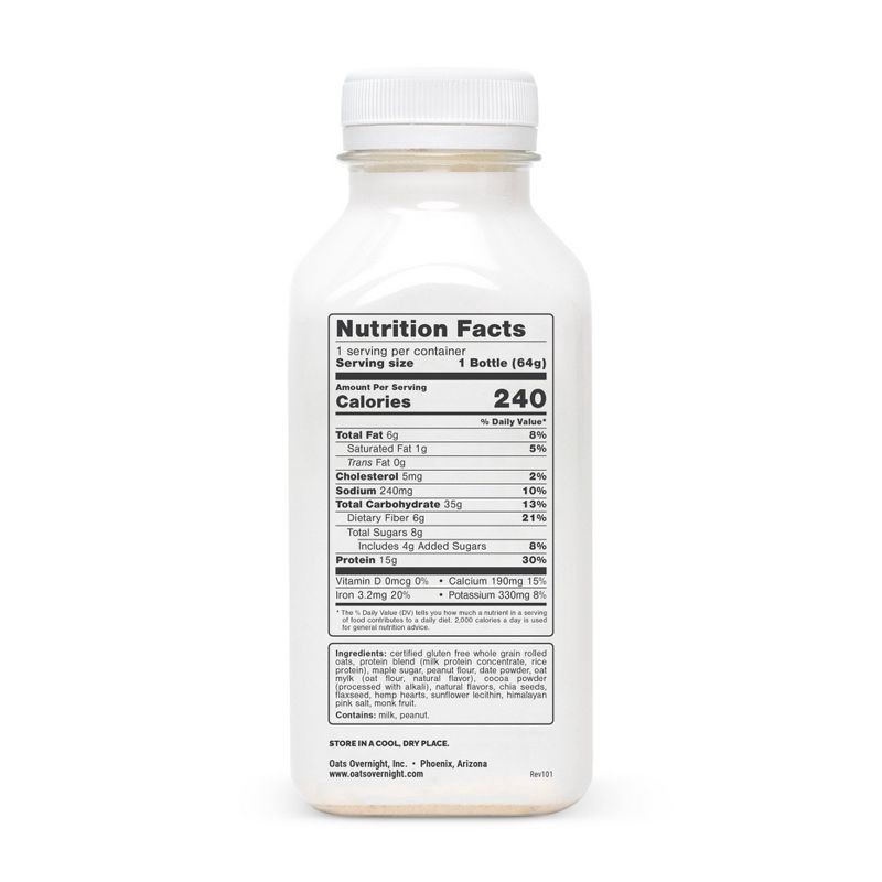 slide 4 of 5, Oats Overnight Shake Chocolate Peanut Butter - 2.2oz, 2.2 oz