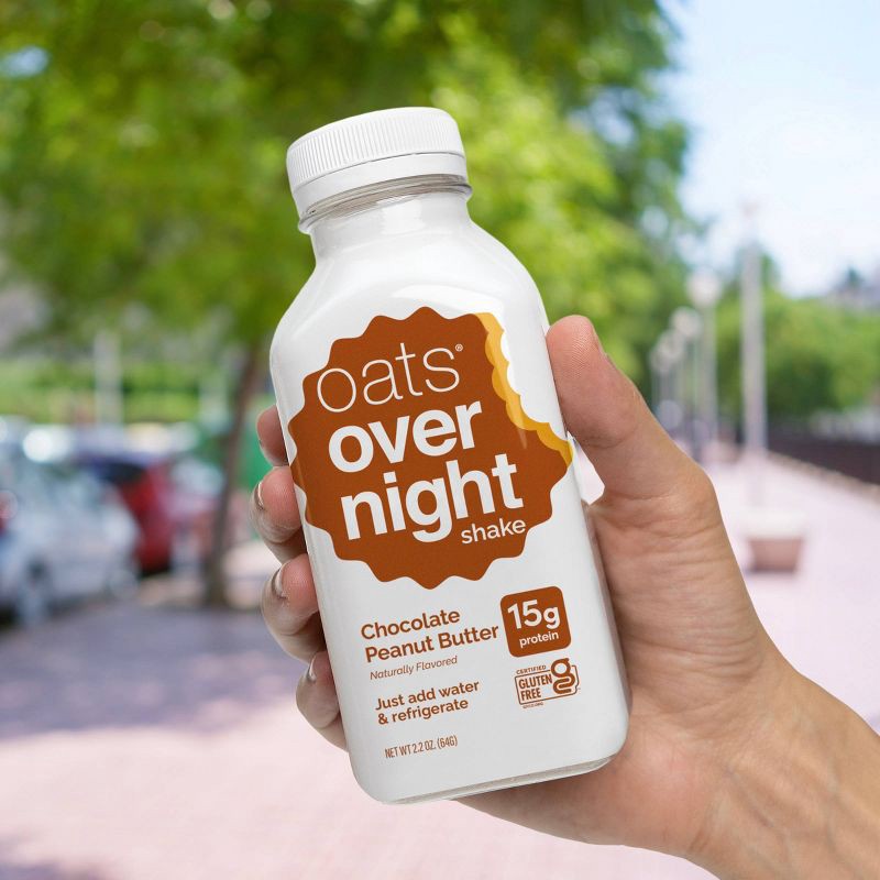 slide 8 of 10, Oats Overnight Shake Chocolate Peanut Butter - 2.2oz, 2.2 oz