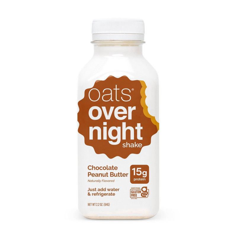 slide 1 of 10, Oats Overnight Shake Chocolate Peanut Butter - 2.2oz, 2.2 oz