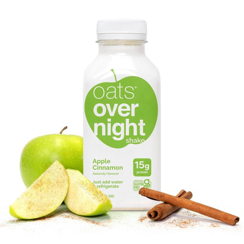 slide 3 of 10, Oats Overnight Shake Apple Cinnamon - 2.1oz, 2.1 oz