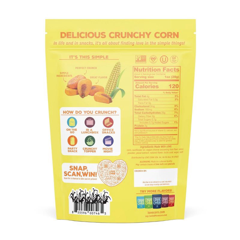 slide 2 of 10, Love Corn LOVE, CORN Cheezy Crunchy Corn - 4oz, 4 oz