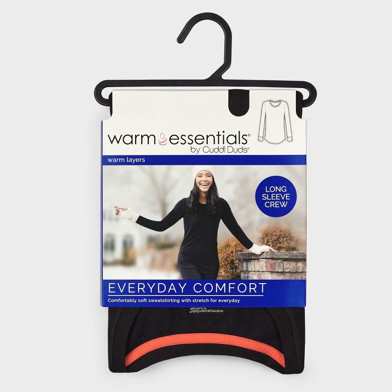 slide 4 of 5, Warm Essentials by Cuddl Duds Women's Everyday Comfort Thermal Crewneck Top - Black L, 1 ct