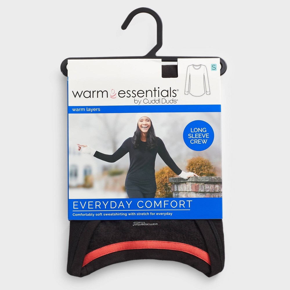 Warm Essentials By Cuddl Duds Women's Active Thermal Crewneck Top - Black  Xxl : Target