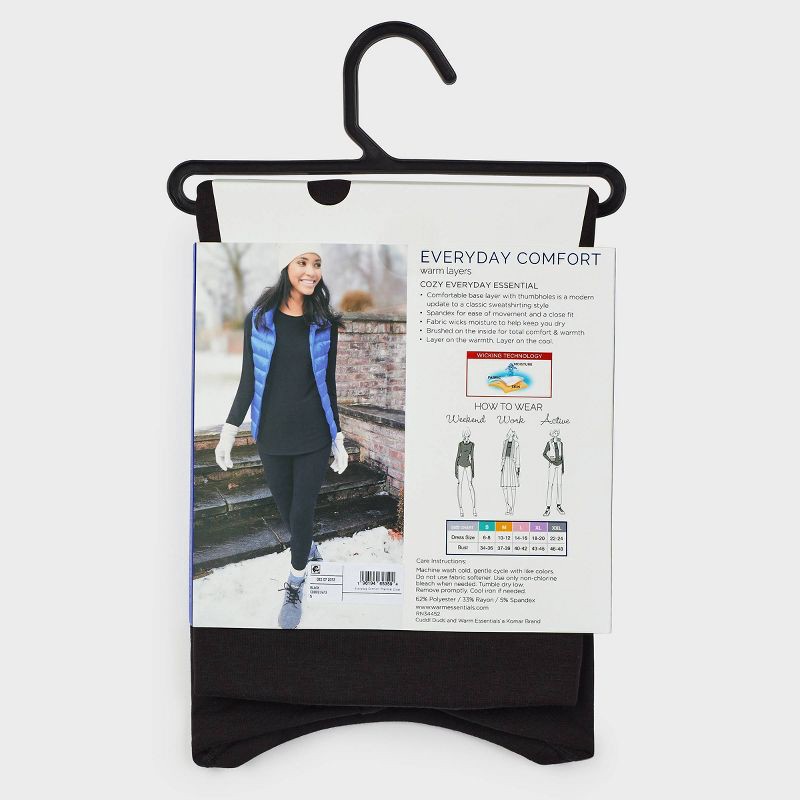 slide 5 of 5, Warm Essentials by Cuddl Duds Women's Everyday Comfort Thermal Crewneck Top - Black XXL, 1 ct