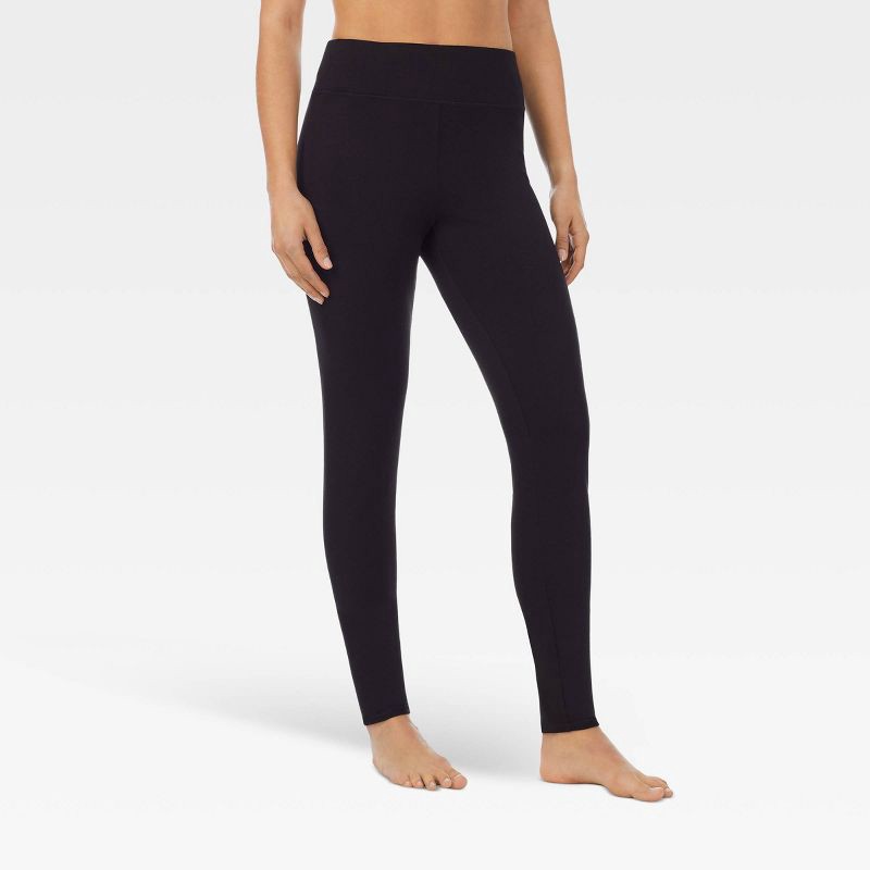 slide 1 of 6, Warm Essentials by Cuddl Duds Women's Everyday Comfort High-Waist Thermal Leggings - Black S, 1 ct