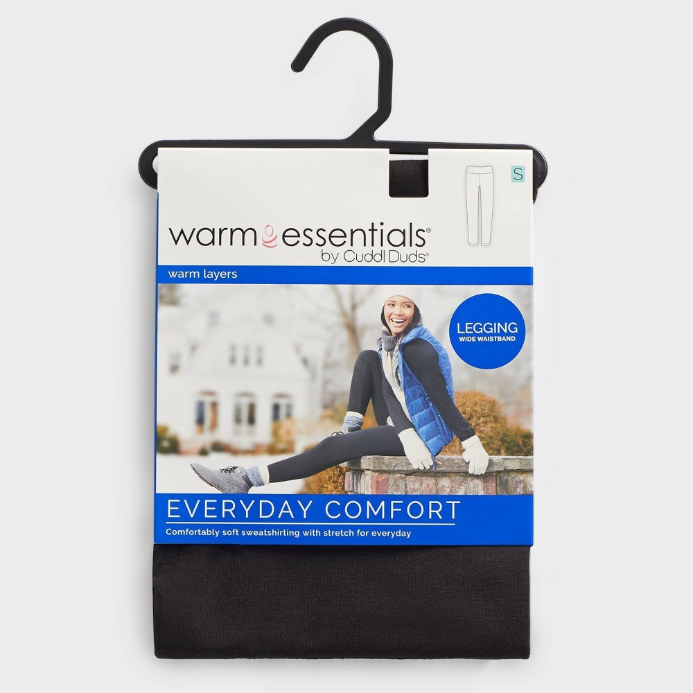 Warm Essentials by Cuddl Duds Women's Smooth Stretch Thermal Leggings -  Black S