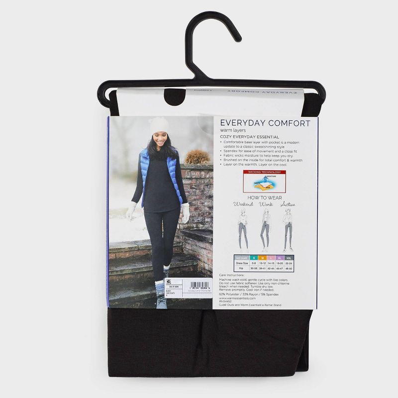 slide 6 of 6, Warm Essentials by Cuddl Duds Women's Everyday Comfort High-Waist Thermal Leggings - Black M, 1 ct