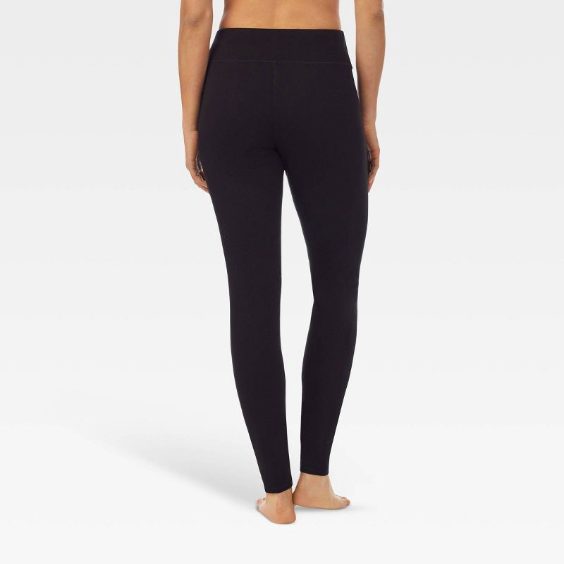 slide 2 of 6, Warm Essentials by Cuddl Duds Women's Everyday Comfort High-Waist Thermal Leggings - Black XL, 1 ct
