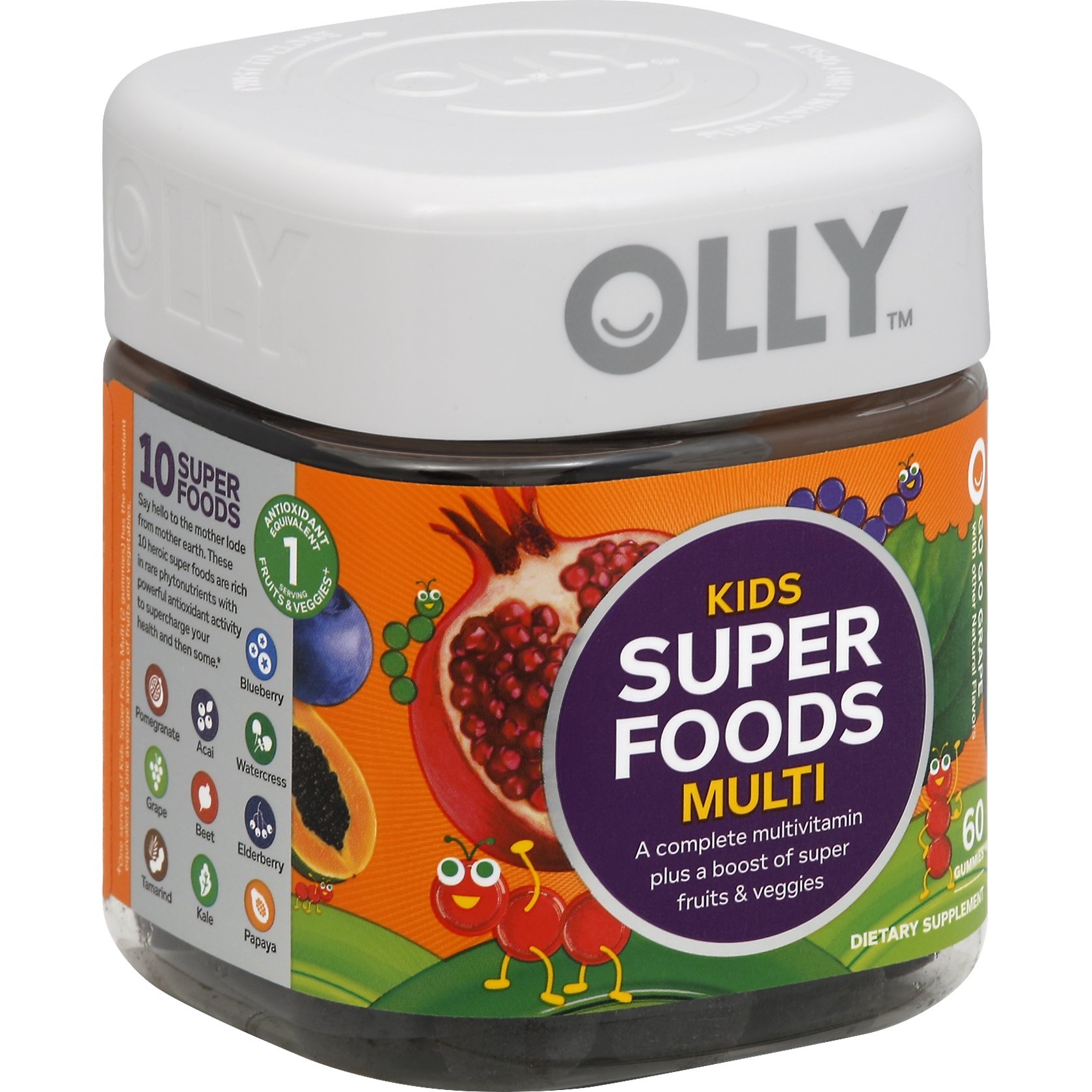 slide 1 of 5, Olly Kids' Super Foods Multivitamin Dietary Supplement Gummies - Go Go Grape, 60 ct