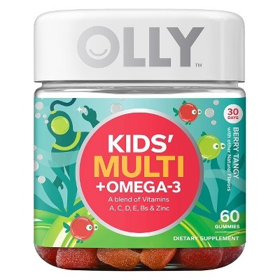 slide 1 of 4, Olly Kids Multivitamins Omega-3 Dietary Supplement Gummies - Berry Tangy, 60 ct