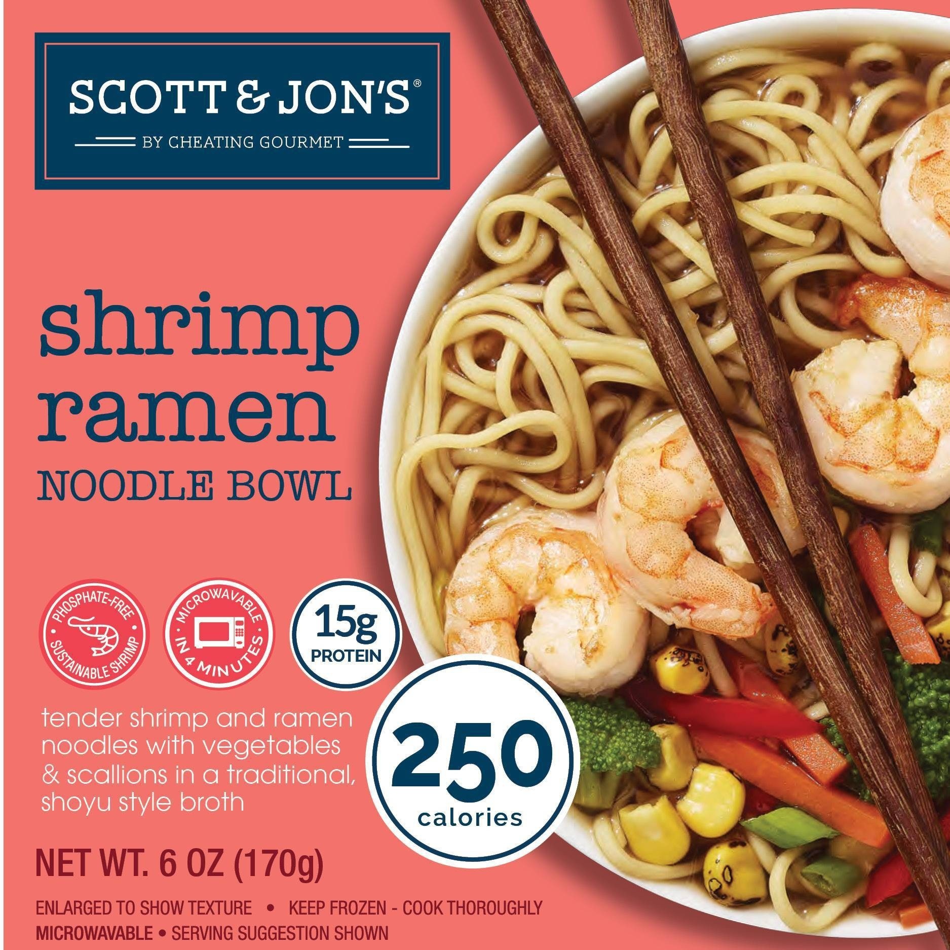 slide 1 of 3, Scott & Jon's Shrimp Frozen Ramen Noodle Bowl, 8 oz