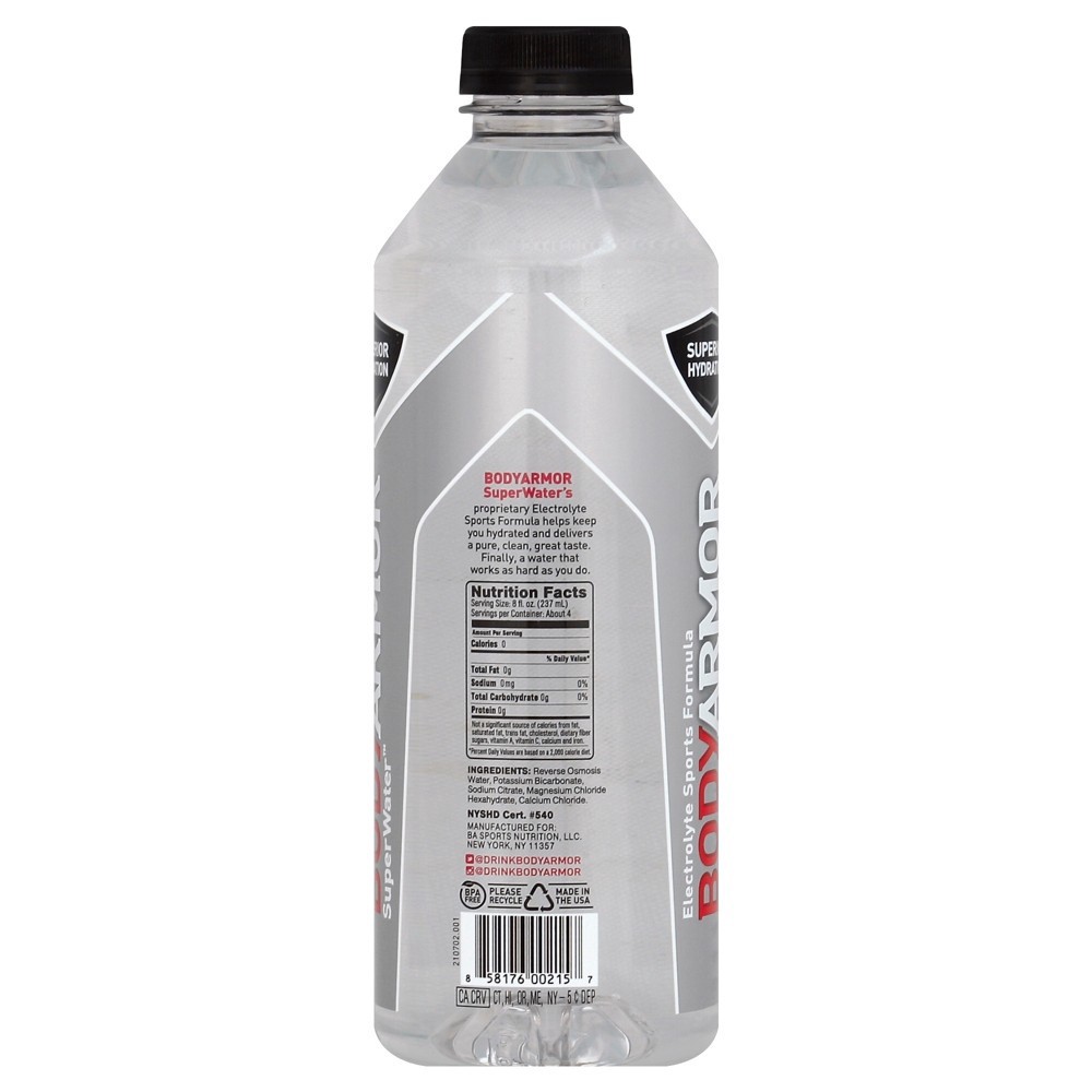 BODYARMOR Body Armor Alkaline Water pH 9+ SportWater 1 lt 1 liter Shipt