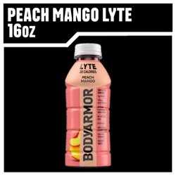 BODYARMOR Lyte Peach Mango Electrolyte Sports Drink, 16 fl oz Bottle