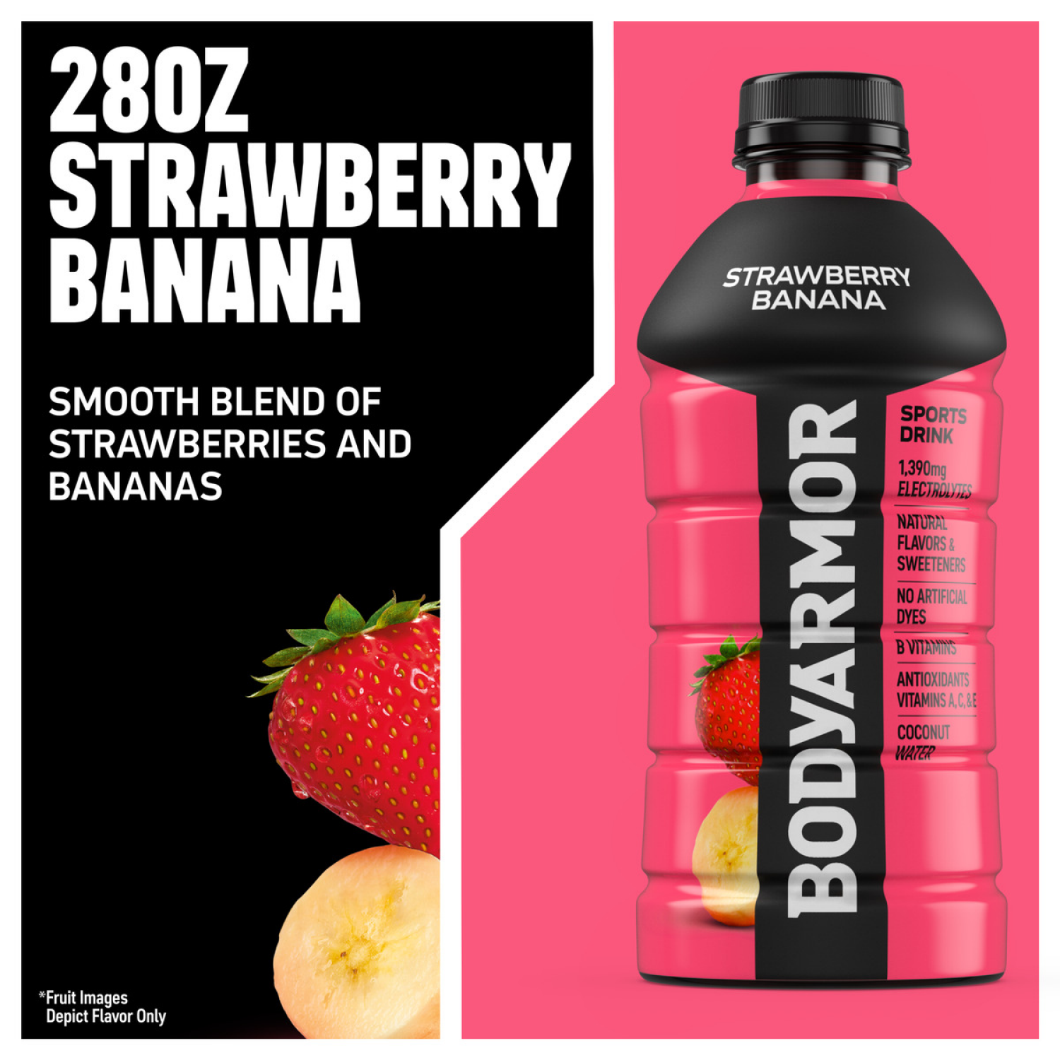 slide 2 of 6, BODYARMOR Strawberry Banana Electrolyte Sports Drink, 28 fl oz Bottle, 28 fl oz