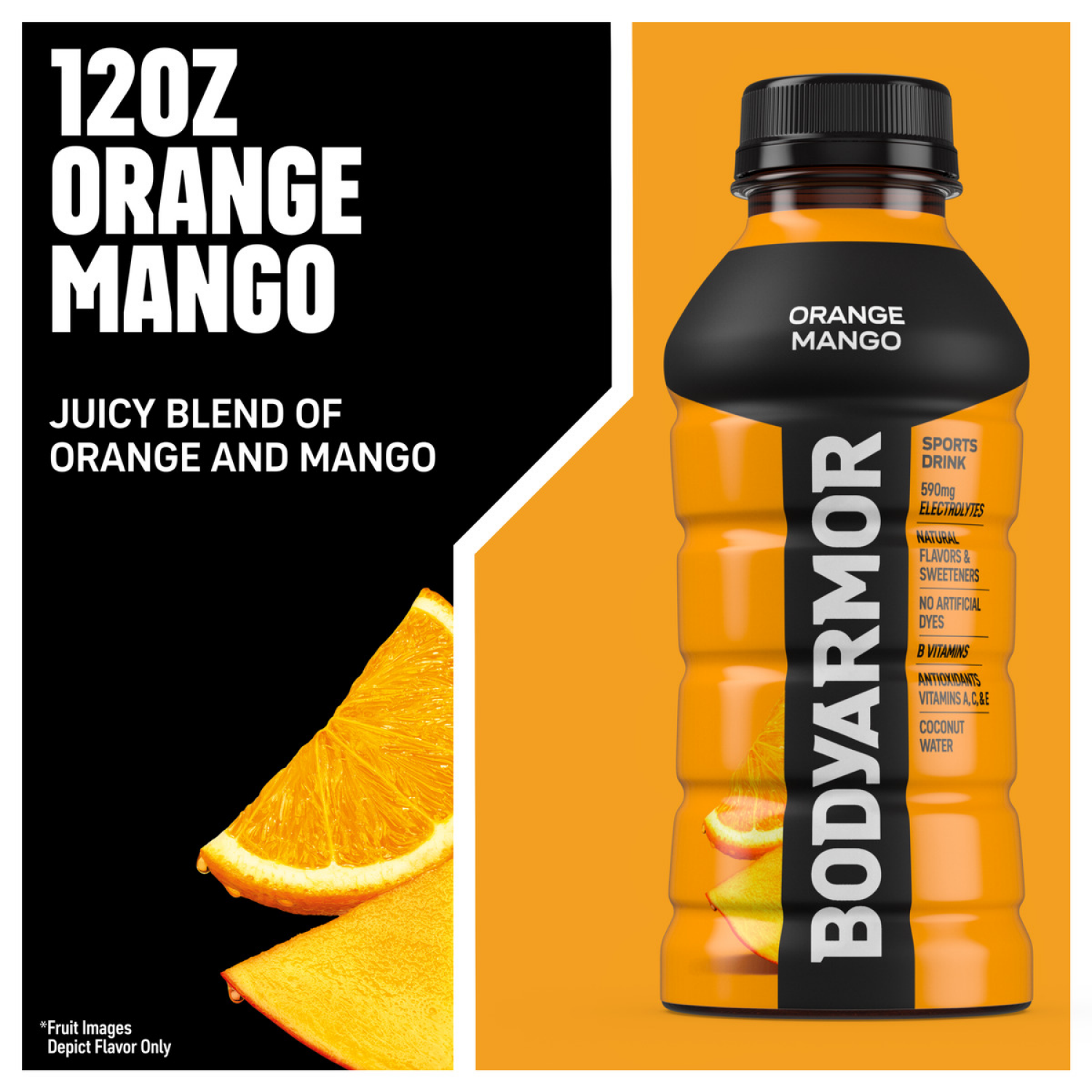 slide 2 of 6, BODYARMOR Orange Mango Electrolyte Sports Drink, 12 fl oz Bottles, 8 Pack, 8 ct