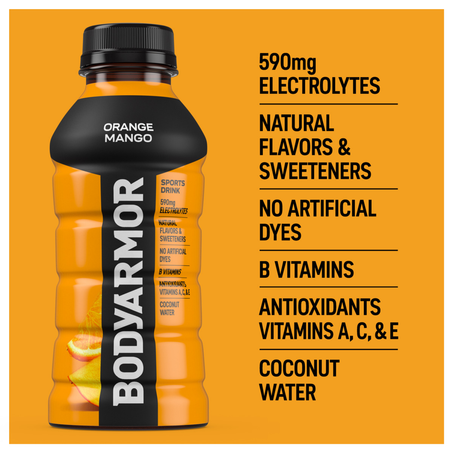 slide 4 of 6, BODYARMOR Orange Mango Electrolyte Sports Drink, 12 fl oz Bottles, 8 Pack, 8 ct
