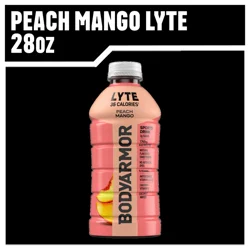 BODYARMOR Lyte Peach Mango Electrolyte Sports Drink, 28 fl oz Bottle