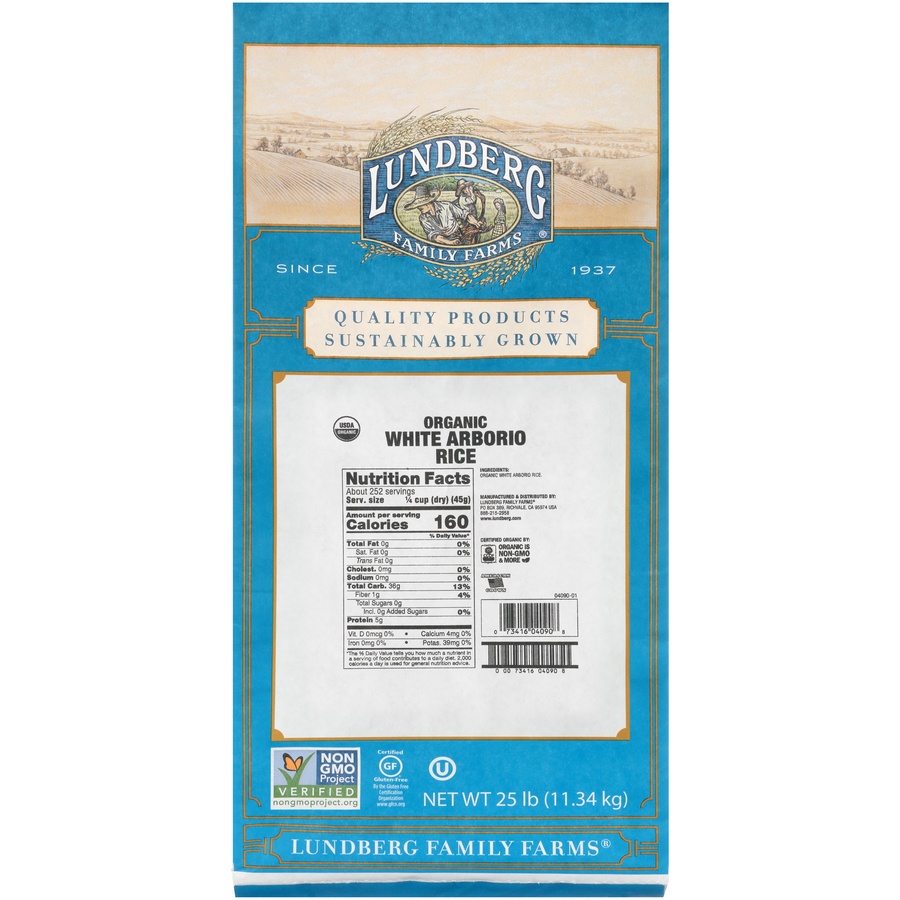 slide 1 of 1, Lundberg Organic White Arborio, 25 lb