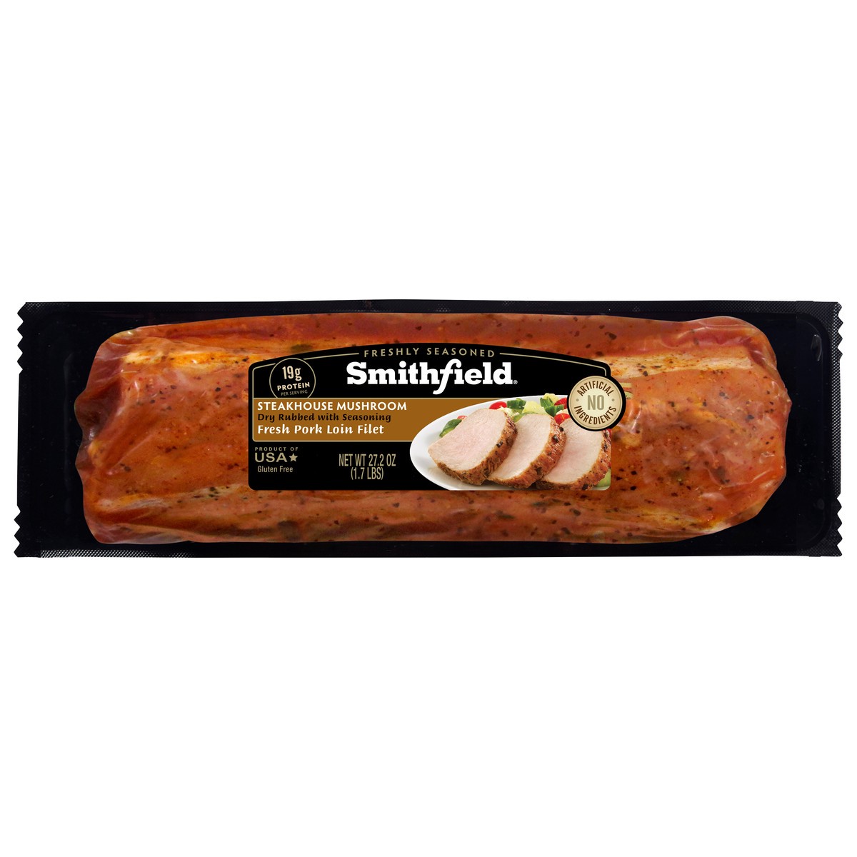 slide 1 of 6, Smithfield Marinated Portobello Mushroom Fresh Pork Loin Filet, 27.2 oz, 27.2 oz