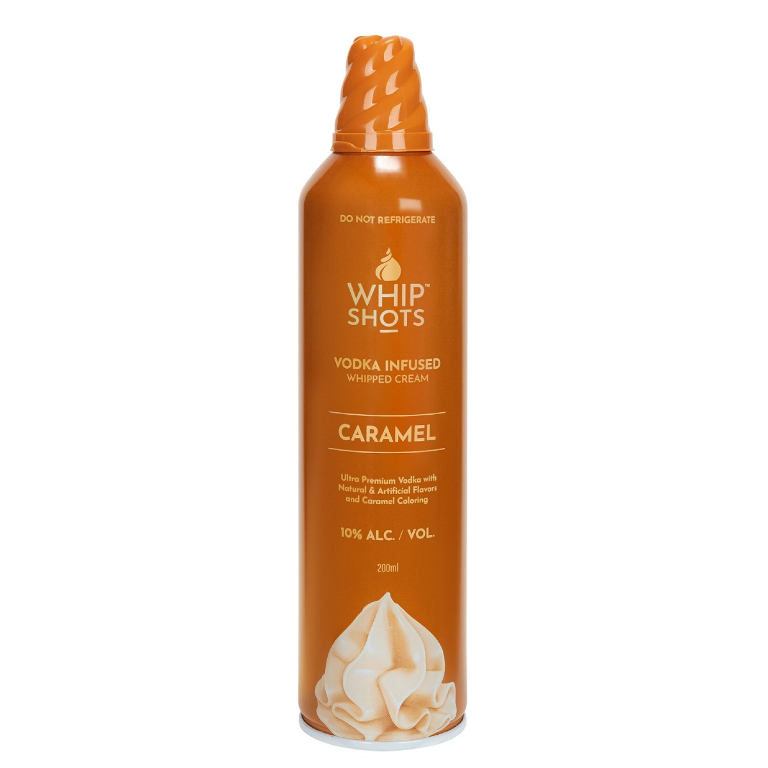 slide 1 of 2, Whip Shots Vodka Infused Caramel Whipped Cream 200 ml, 200 ml
