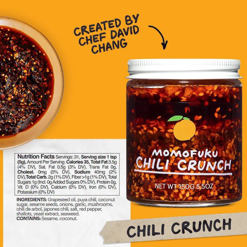 slide 6 of 8, Momofuku Chili Crunch Oil - 5.5oz, 5.5 oz