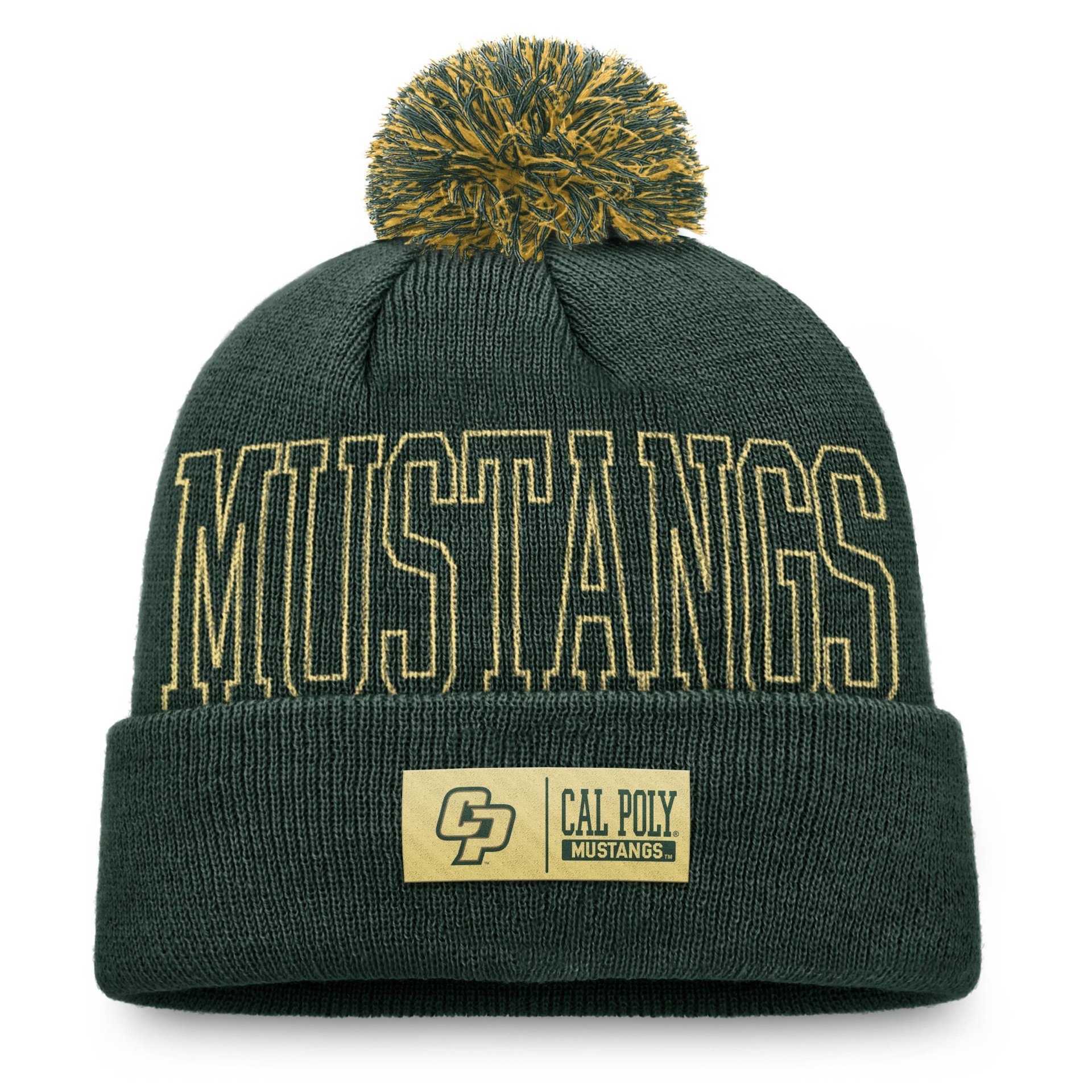 slide 1 of 2, NCAA Cal Poly Mustangs Adult Knit Cuffed Beanie with Pom, 1 ct