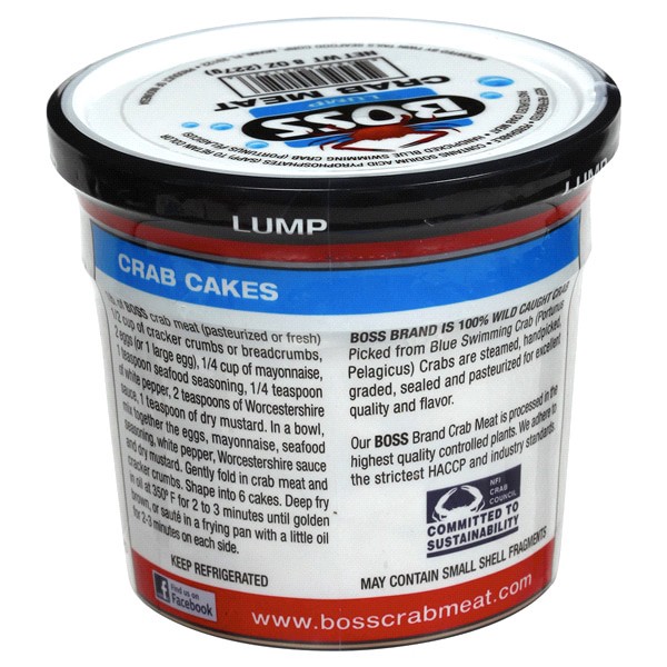 slide 12 of 17, Boss Handpick Pasteurized Crab Meat, Lump, 8 oz, 8 oz