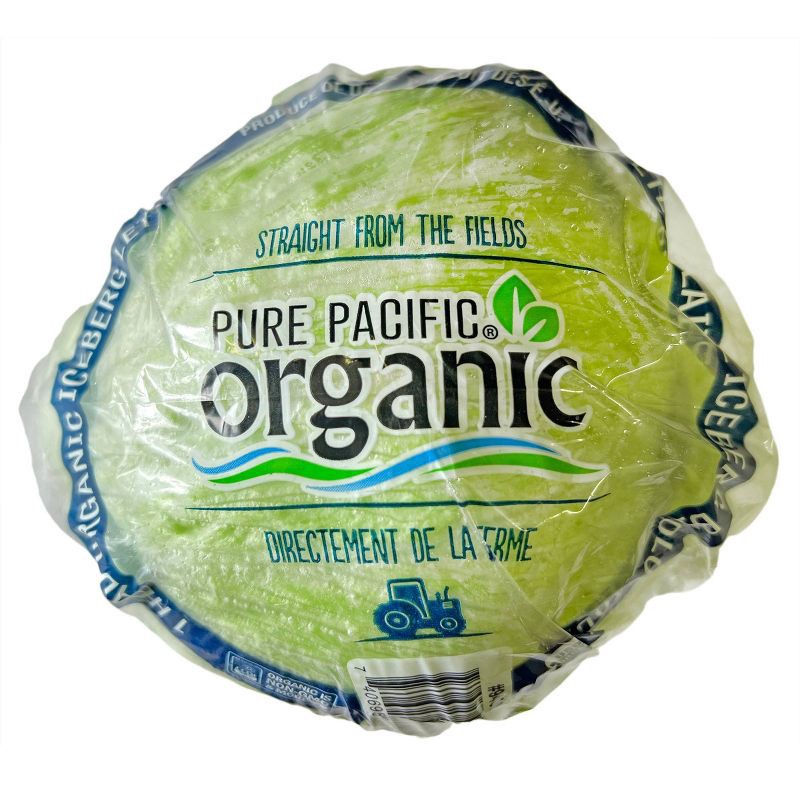 slide 3 of 4, Organic Iceberg Lettuce - each, 1 ct