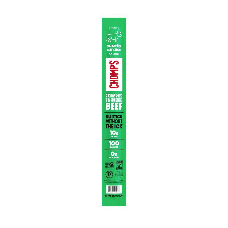 slide 1 of 7, Chomps Snack Sticks Jalapeno Beef Meat Stick - 1.15oz, 1.15 oz