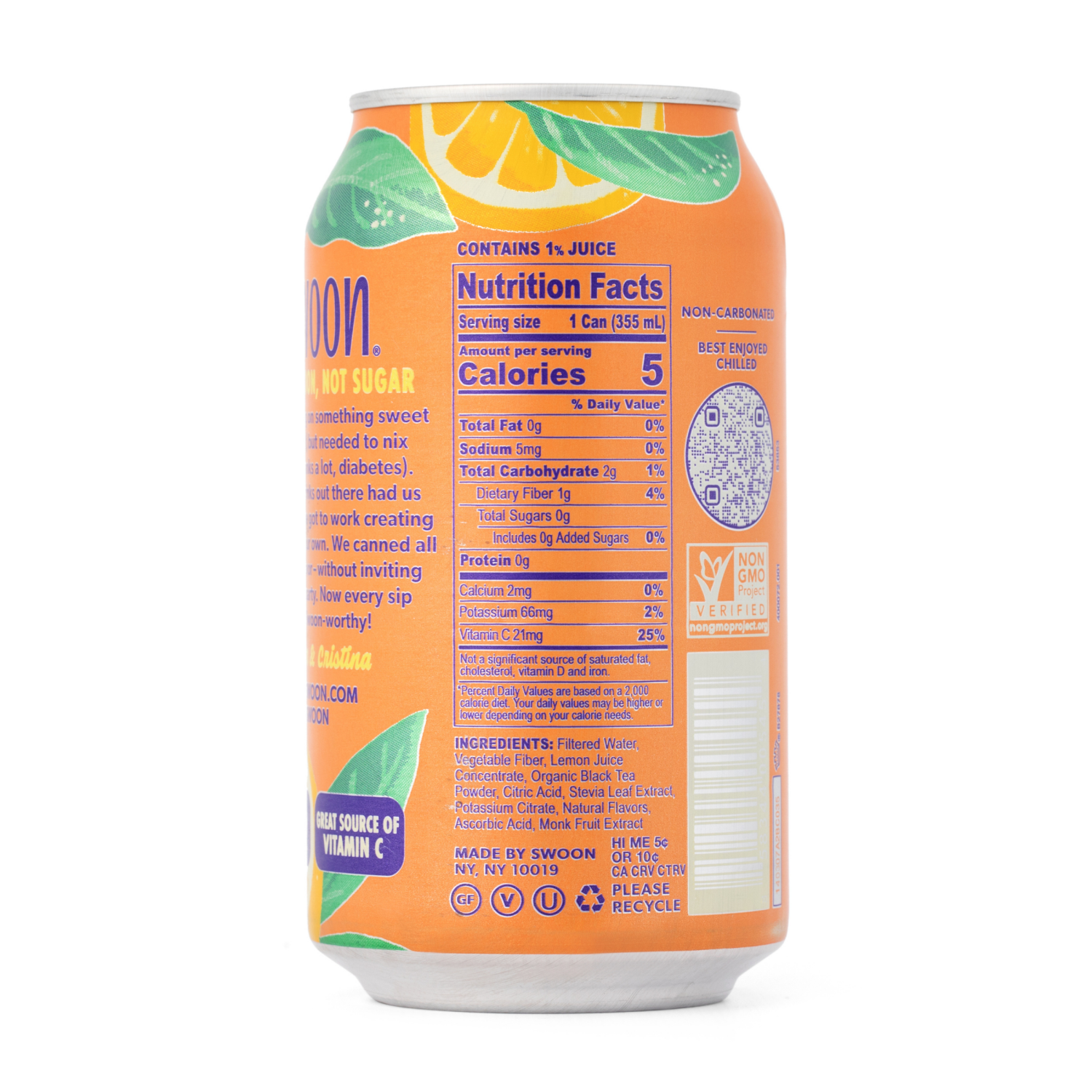 slide 2 of 5, Swoon Zero Sugar Half and Half Lemonade - 12 fl oz, 12 fl oz