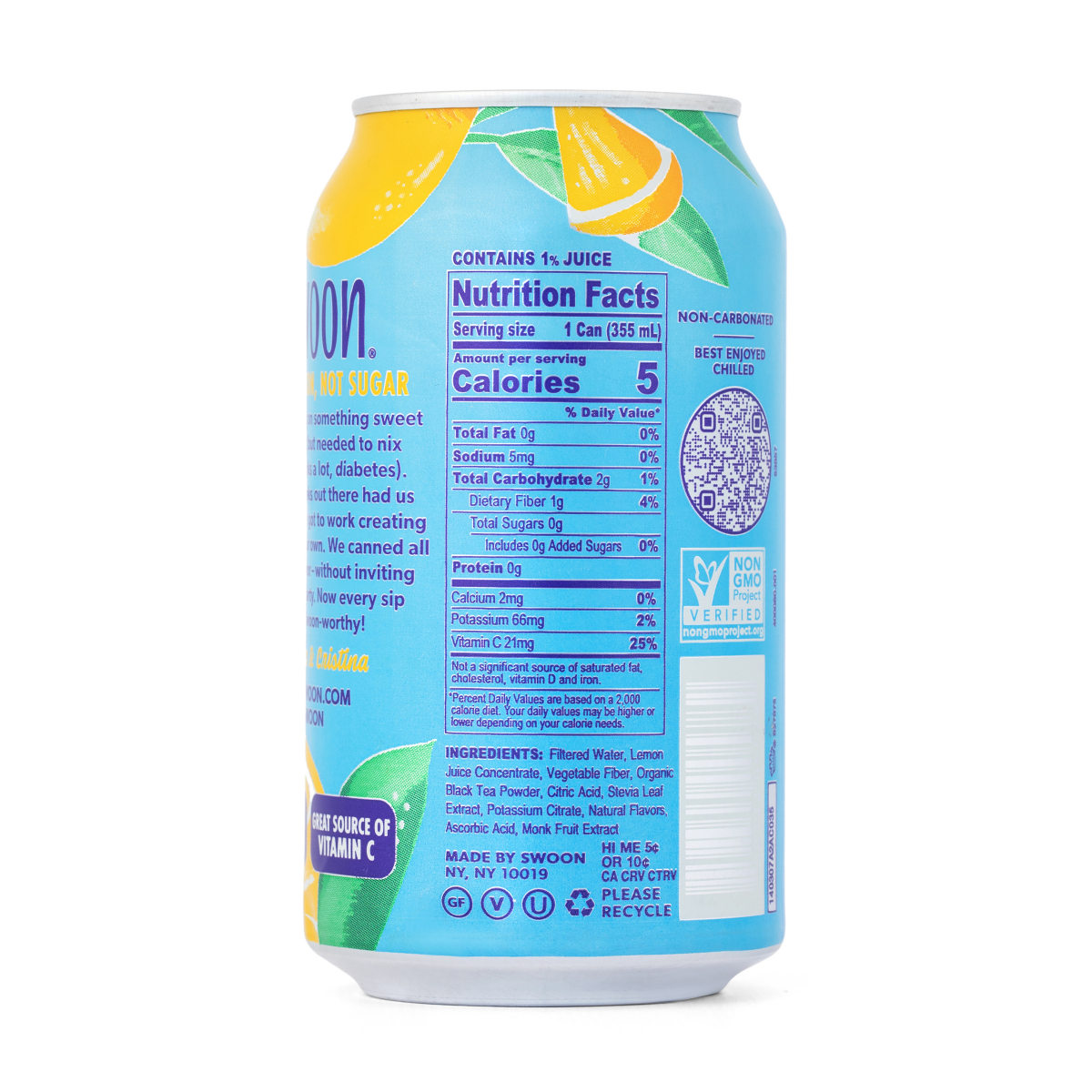 slide 5 of 13, Swoon Zero Sugar Lemon Tea, 12 oz