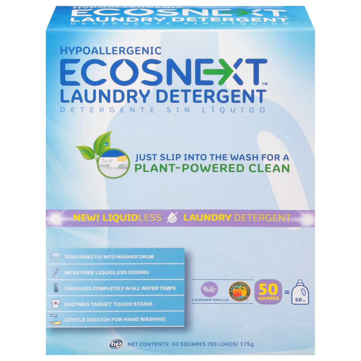 slide 1 of 10, Earth Friendly Products Hypoallergenic Lavender Vanilla Laundry Detergent 50 ea, 1 ct