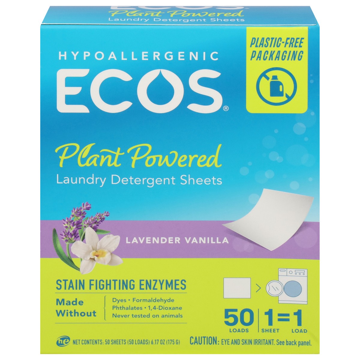 slide 1 of 10, Ecos Plant Powered Lavender Vanilla Laundry Detergent Sheets 50 ea, 1 ct