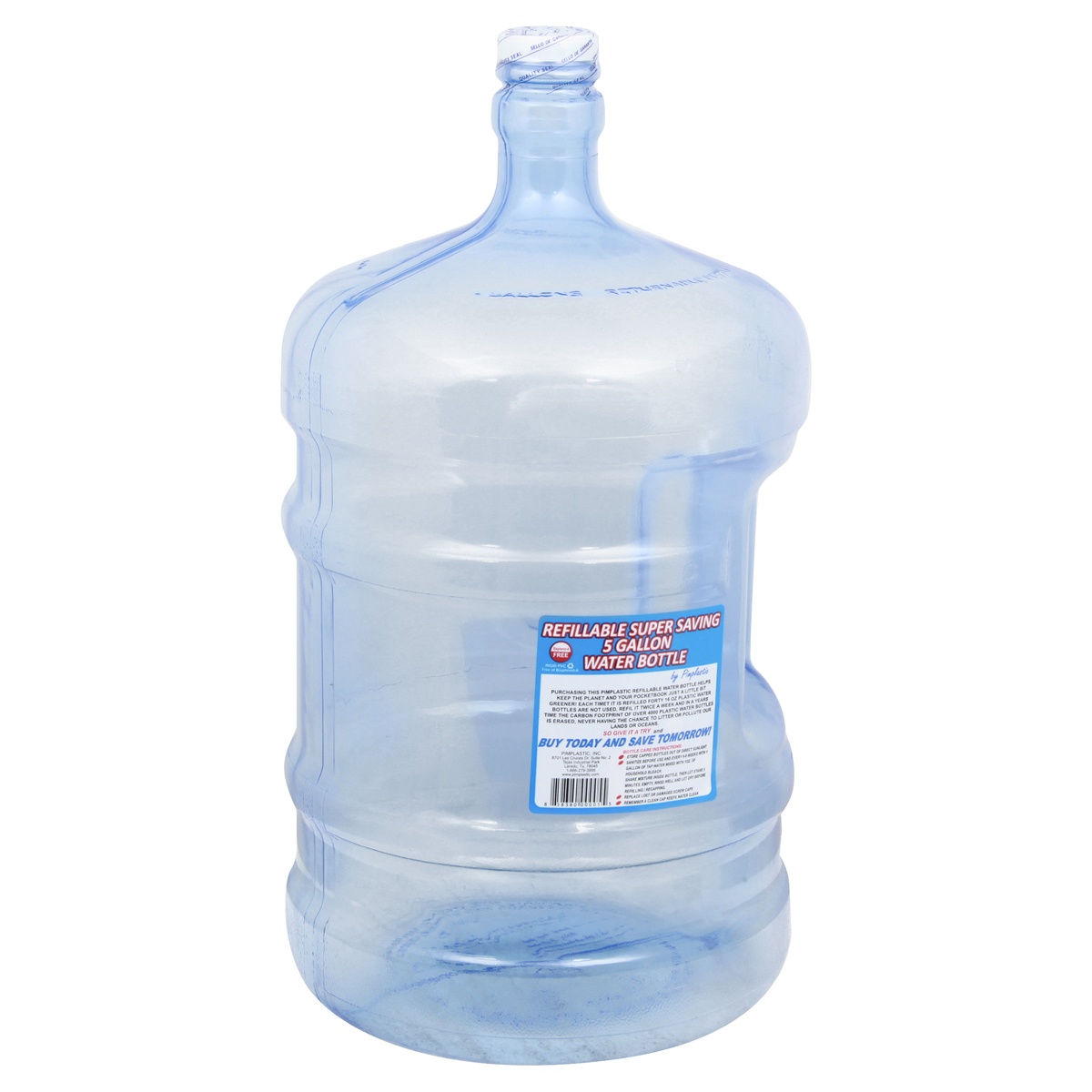 slide 2 of 8, Pimplastic Refillable 5 Gallon Water Bottle 1 ea, 1 ct