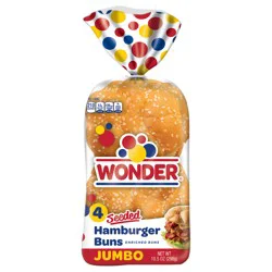 Wonder Hamburger Buns, Seeded, Jumbo