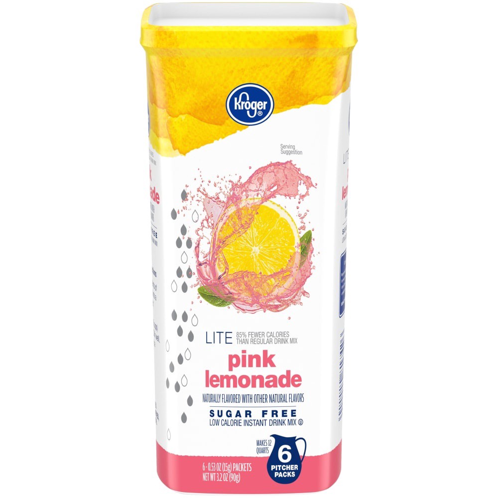 slide 1 of 4, Kroger Lite Pink Lemonade Instant Drink Mix- 6 ct, 6 ct