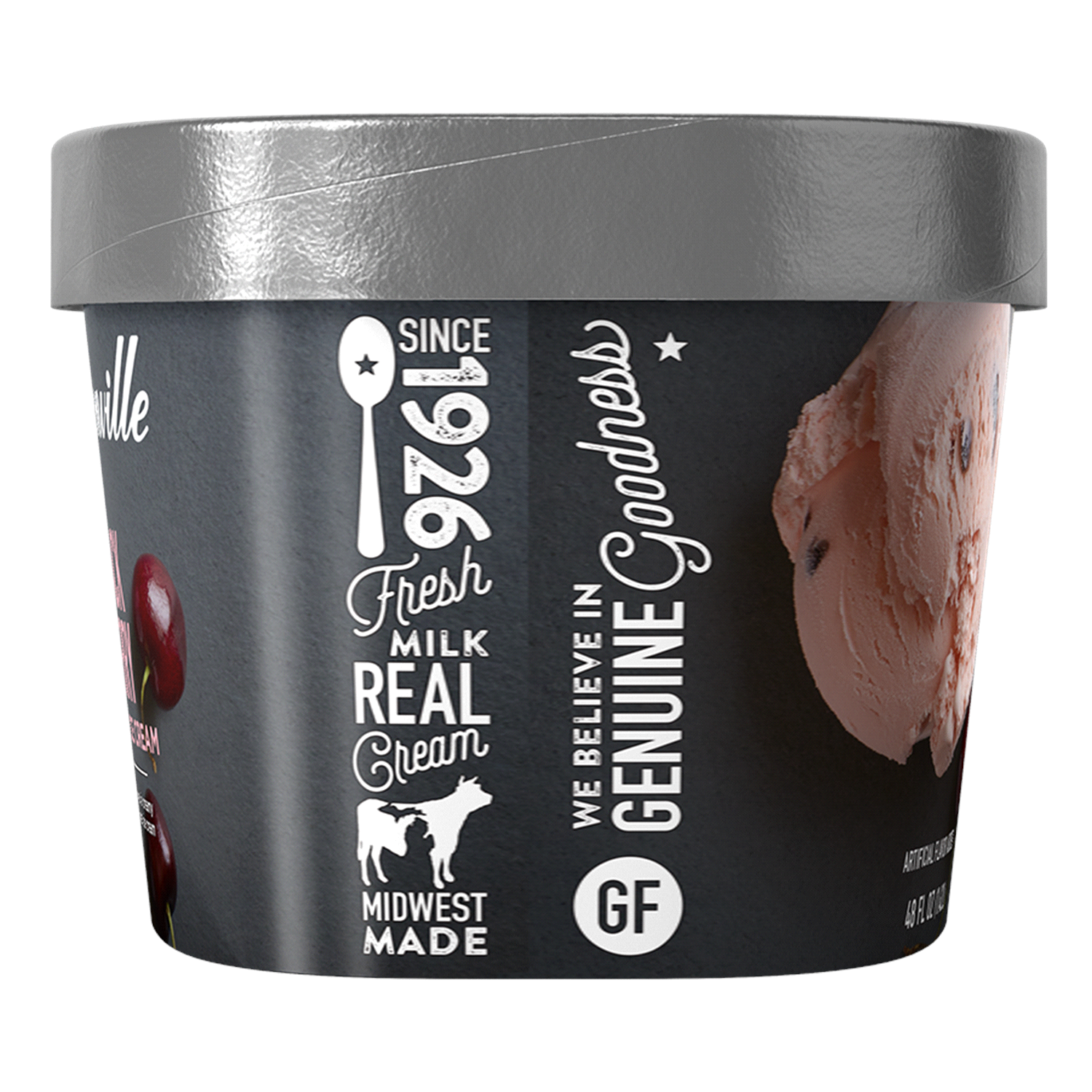 slide 3 of 4, Hudsonville Black Cherry Flavored Ice Cream 48 fl oz, 48 fl oz