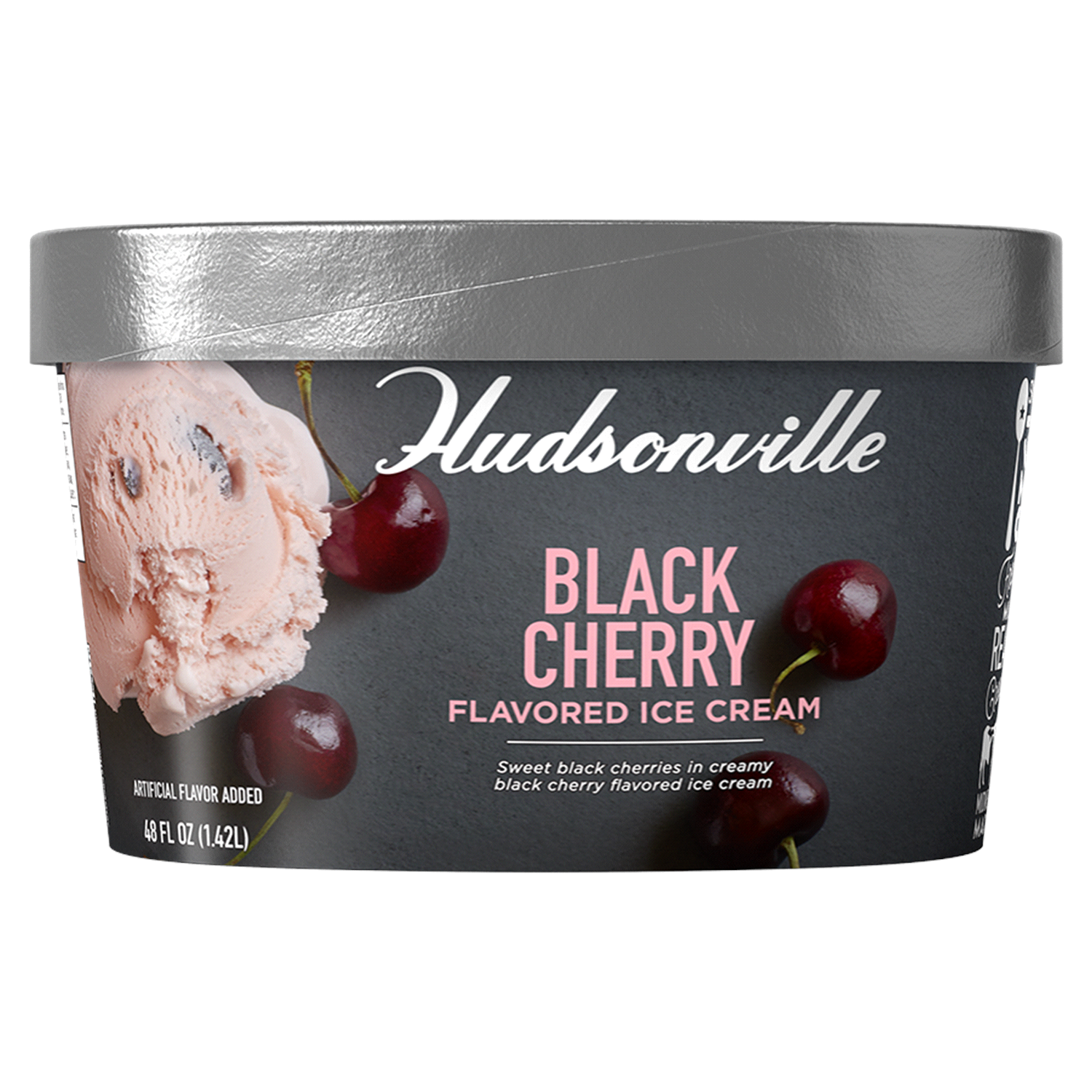 slide 1 of 4, Hudsonville Black Cherry Flavored Ice Cream 48 fl oz, 48 fl oz