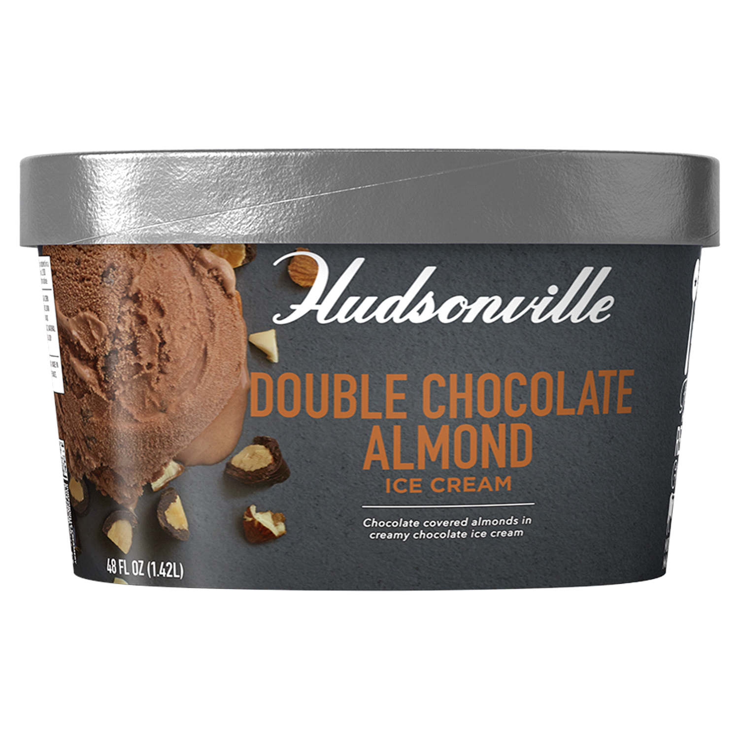 slide 1 of 4, Hudsonville Double Chocolate Almond Ice Cream 48 fl oz, 48 fl oz