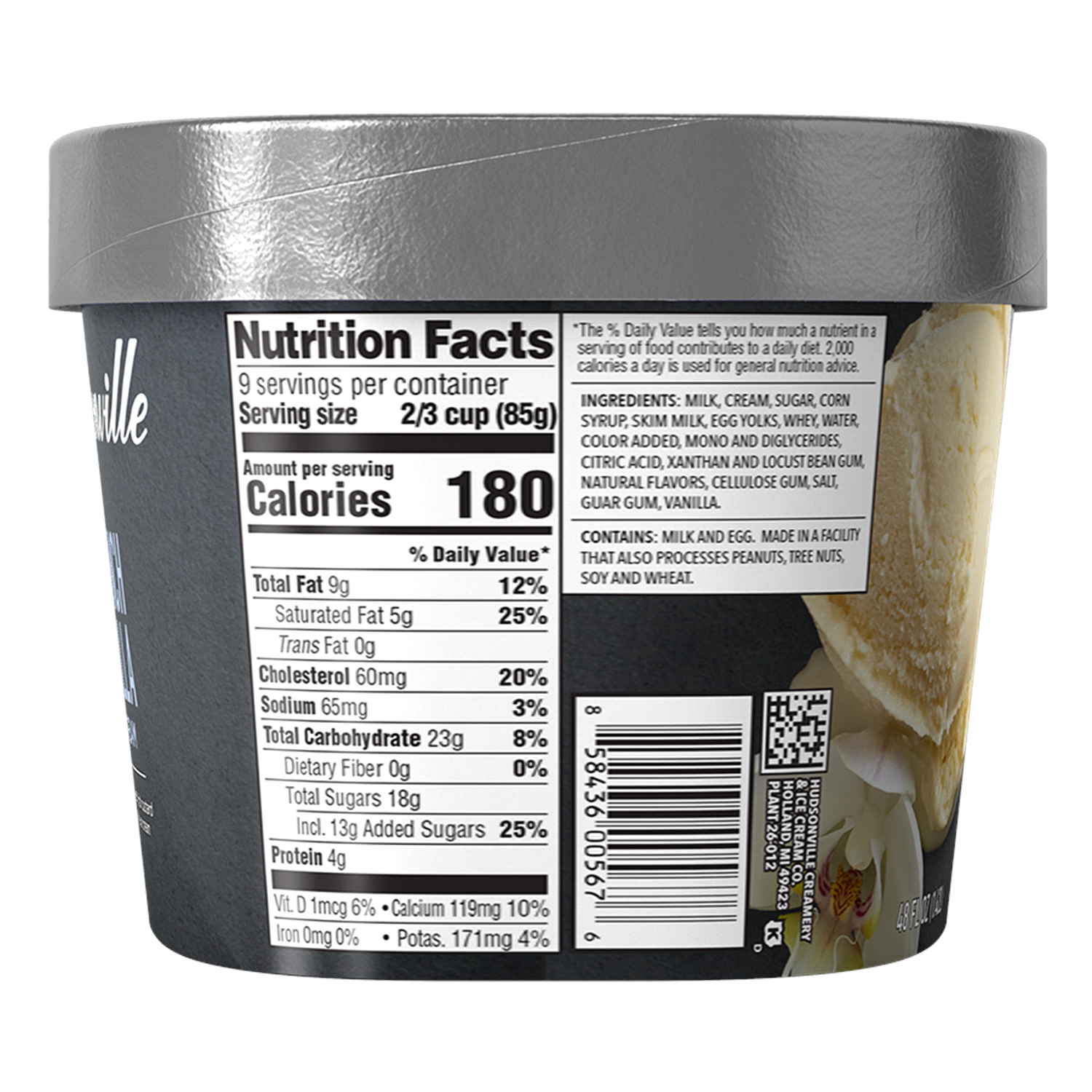 slide 5 of 5, Hudsonville French Vanilla Ice Cream 48 fl oz, 48 fl oz